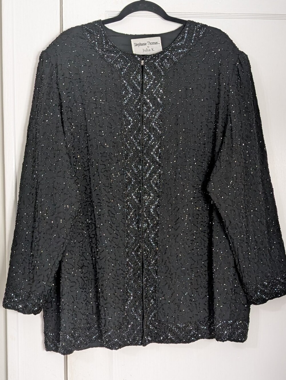 Stephanie Thomas Julia K Beaded Vintage Jacket Women's 3X Glam Festival Evening